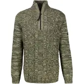 Lerros Sweatshirt "Herren Stricktroyer mit Zopfmuster", Herren, Gr. L, urban grün melange, 60% Baumwolle, 40% Polyacryl, Sweatshirts Sweatshirt