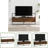 The Living Store TV-Wandschrank Braun Eiche 100,5x30x51 cm Holzwerkstoff
