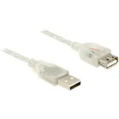 DeLOCK 83883, 2 m, USB A, USB A, USB 2.0, Männlich/Weiblich, Transparent