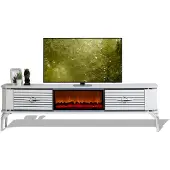 Xl Moebel Gmbh Multifunktionaler TV-Schrank mit Kamin und zwei Schubladen mit Metallgriffen