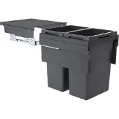 Hailo Abfallsammler 3619751 CE Slide Euro-Cargo 2x 38 Liter dunkelgrau