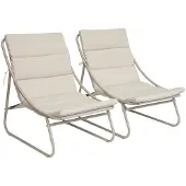 Sweeek - 2er-Set Liegestühle aus Stahl - Beige