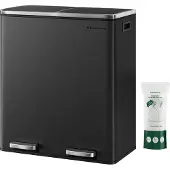 Songmics Mülleimer Mülltrennsystem, mit 2 Fächern, 2 x 30 L, Küche
