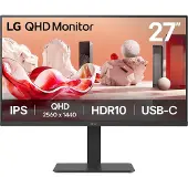 LG IPS-Monitor 27BA65QB-B, 27”, 2560 x 1440 px WQHD, HDMI/USB-C/DisplayPort, höhenverstell-, neig-, schwenk- und drehbar, schwarz