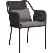 Happyment Gartenstühle Rotan – Wetterbeständig – Loungestuhl-Look – Gartenmöbel – Wicker – Schwarz – 2er Set
