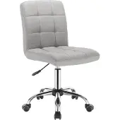Happyment Ergonomischer Arbeitsstuhl Leman – Höhenverstellbar – Auf Rollen – Für Erwachsene – Grau – Stoff