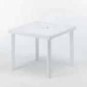 GRAND SOLEIL 12 Boheme Quadratische Poly-Rattan-Bartische Set 90x90 cm - Weiß