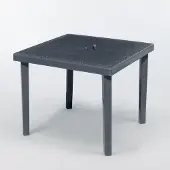 GRAND SOLEIL Gartenbar-Tisch aus Poly-Rattan, quadratisch, 90x90, Gruvyer - Schwarz