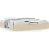 Syfax Ottoman-Bett ohne Matratze Creme 160x200 cm Stoff