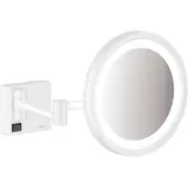 Hansgrohe Rasierspiegel AddStoris mit LED, Wandmontage, mattweiß