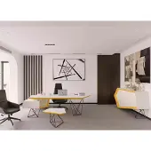 AEA Arbeitszimmer buro Eckschreibtisch Couchtisch Sideboard Modern Weiß