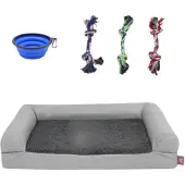 Happyment Hundebetten Tavien – 91cm – Hundesofa – Abnehmbarer Bezug – Waschbar – Für Hunde & Katzen – Hellgrau