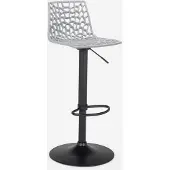 GRAND SOLEIL Verstellbarer Barhocker mit mattschwarzer Basis Spider Matt - Grau