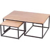 AEA Eleganter Beigefarbener Couchtisch aus Holz im modernen Stil