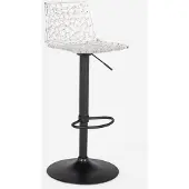 GRAND SOLEIL Verstellbarer Barhocker mit mattschwarzer Basis Spider Matt - Transparent