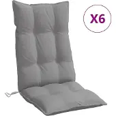 Syfax Hochlehner-Auflagen 6 Stk. Grau Oxford-Gewebe