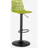 GRAND SOLEIL Verstellbarer Barhocker mit mattschwarzer Basis Spider Matt - Grün Anis