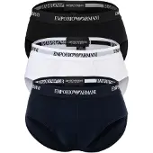 Emporio Armani Slip "Slip Core Logoband 3er Pack", Herren, Gr. M, bunt (weiß, blau, schwarz), Obermaterial: 95% Baumwolle CO. 5% Elasthan EL., Unterhosen Slip