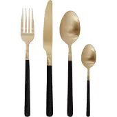 Cosy & Trendy Besteckset Olivia Champagner Schwarz 16-teilig / 4 Personen