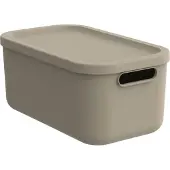 Rotho Deko Aufbewahrungsbox Albula Light 12 l Cappuccino | 2 Stk