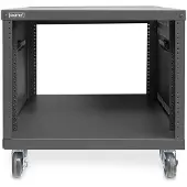 Digitus Universal 19-Zoll Equipment Rack mit Rollen, 8HE, Freistehendes Gestell, 8U, 136 kg, Lenkrollen, 13,2 kg, Schwarz