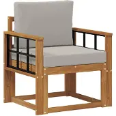 vidaXL Outdoor-Sofa Massives Akazienholz und Polyester