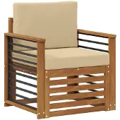 vidaXL Outdoor-Sofagarnitur Massives Akazienholz und Polyester