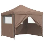 Syfax Party-Zelt 292 x 292 x 315 cm Braun Oxford-Stoff
