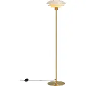 Dyberg Larsen DL31 Stehleuchte Opal/Brass - , DL31, Gold / Messing, für Wohnzimmer, Metall, Design