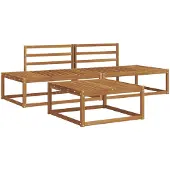 vidaXL Outdoor-Sofagarnitur Massivholz Akazie Natur