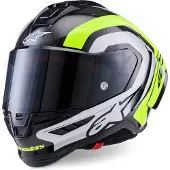 Alpinestars Supertech R10 Arius Carbon Helm, schwarz/weiß/neon-gelb, 2XL (63/64)