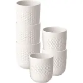 Villeroy & Boch Becher "Becher Manufacture Collier 290 ml 6er Set weiß", weiß, B:8,5cm H:8,9cm Ø:8,5cm, Porzellan, Trinkgefäße, Becher, Spülmaschinengeeignet, Mikrowellenfest
