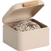 Zeller Brotkasten PRESENT "Brotkasten, Metall/Bambus", beige, B:20cm H:13,5cm L:20cm, Bambus, Stahl, Lebensmittelaufbewahrungsbehälter, Brotkasten, ca. 20x20x13,5 cm
