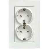 Siemens 5UB2213-3KK DELTA miro SCHUKO-Doppelsteckdose mit erh. Berühungsschutz, titanweiß, o. Krallen 5UB22133KK