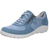 Waldlaufer Sneaker OrthoTritt Havy-Soft H89001-227-263, Nubukleder mit Stretchmaterial, Denim - Blau, Weite H 42 1/2