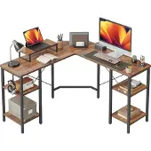 Sonstiges L-förmiger Computertisch 128x128cm Industrial Office Schreibtisch Dunkelbraun