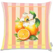Apelt Dekokissen "3811", bunt (zartes apricot, gelb, bedruckt), B:49cm H:0,5cm L:49cm, Baumwolle, Polyester, Dekokissen_Sitzkissen_Kissenhüllen, Dekokissen, Statement-Reißverschluss