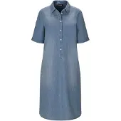 Goldner Sommerkleid "Kurzgröße Baumwollkleid mit heller Waschung" Ohne Taschen Nahttaschen an der Seite