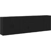 Syfax Sideboard Schwarz Eichen-Optik 240 x 33 x 70 cm Holzwerkstoff