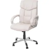 Mendler Bürostuhl HWC-A71, Chefsessel Drehstuhl, Kunstleder - creme