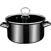 GSW Fleischtopf "Profi-Black-Star", schwarz, H:13,5cm Ø:24cm, Töpfe, Fleischtopf, Induktion