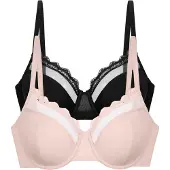 Dorina 1100000002199 "Jana", Damen, Gr. 85, Cup C, schwarz (schwarz, pink), Microtouch, Obermaterial: 82% Polyamid, 13% Elasthan, 5% Polyester, BHs 1100000002199, Spitzen-Details