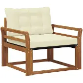 vidaXL Outdoor-Sofagarnitur Massives Akazienholz und Textilene Natur