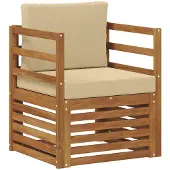 vidaXL Outdoor-Sofagarnitur Massives Akazienholz und Polyester
