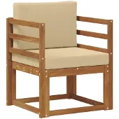 vidaXL Outdoor-Sofa Massives Akazienholz und Polyester Natur