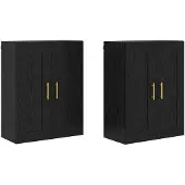 vidaXL Wandmontierter Schrank 2 stk. Schwarz Eichen-Optik