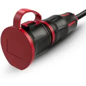 Pce 25731-sr Schutzkontaktkupplung DB nat LED IP54 rot Serie TopTaurus2 25731sr