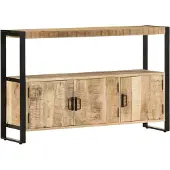 Syfax Beistellschrank 120x30x75 cm Massivholz Mango
