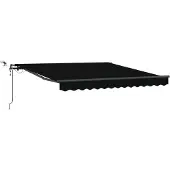 vidaXL Ausziehbare Markise Schwarz 350 x 250 cm Polyester