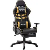 Syfax Gaming-Stuhl mit Fußstütze Schwarz und Golden Kunstleder
